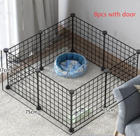 HKM-5411389 Creative DIY Indoor Pet Wire Fence for Cats and Small Dogs - Black, 17 to 53 Pieces Available