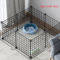 HKM-5411389 Creative DIY Indoor Pet Wire Fence for Cats and Small Dogs - Black, 17 to 53 Pieces Available