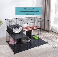 HKM-5411389 Creative DIY Indoor Pet Wire Fence for Cats and Small Dogs - Black, 17 to 53 Pieces Available