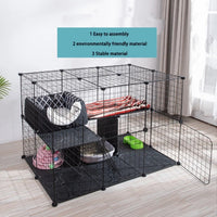 HKM-5411389 Creative DIY Indoor Pet Wire Fence for Cats and Small Dogs - Black, 17 to 53 Pieces Available
