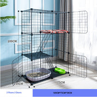 HKM-5411389 Creative DIY Indoor Pet Wire Fence for Cats and Small Dogs - Black, 17 to 53 Pieces Available