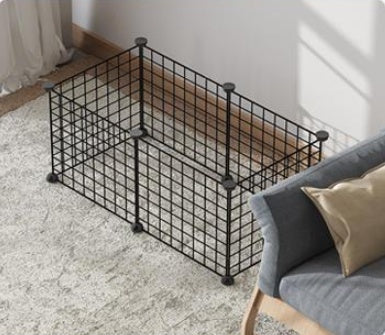 HKM-5411389 Creative DIY Indoor Pet Wire Fence for Cats and Small Dogs - Black, 17 to 53 Pieces Available