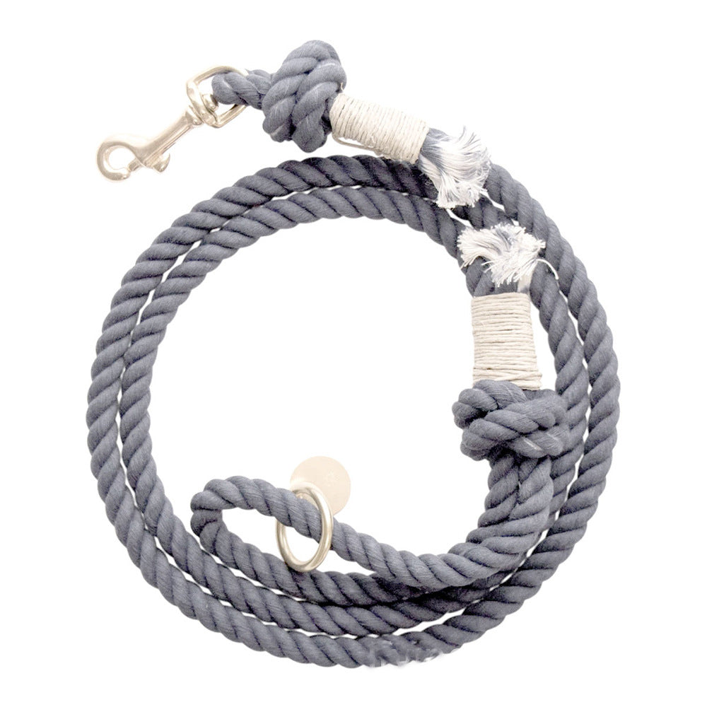 HKM-5411517 Hand Woven Cotton Dog Traction Rope - 12mm Thick, 150cm Long