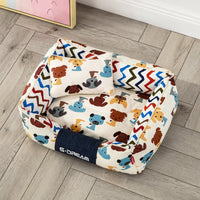 HKM-5411773 Removable and Washable Large Dog Bed with Small Pillow - Cozy Winter Pet Nest