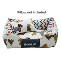 HKM-5411773 Removable and Washable Large Dog Bed with Small Pillow - Cozy Winter Pet Nest