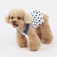 HKM-5412285 Korean Style Blue and Red Love Sling Dog Clothes in Cotton for All Sizes