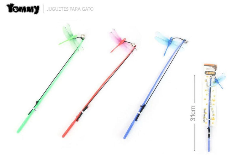 HKM-5412541 Small Dragonfly Cat Teaser Wand for Interactive Play and Exercise