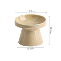HKM-5413693 Cylindrical Ceramic Cat Bowl in Small and Large Sizes ¨C Available in Leopard and Beige Designs