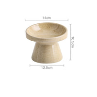HKM-5413693 Cylindrical Ceramic Cat Bowl in Small and Large Sizes ¨C Available in Leopard and Beige Designs