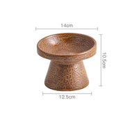 HKM-5413693 Cylindrical Ceramic Cat Bowl in Small and Large Sizes ¨C Available in Leopard and Beige Designs