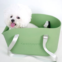 HKM-5413949 Portable One-Shoulder Pet Carrier Bag with Pillow and Warm Cover in Twilight White and Dark Green