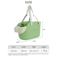 HKM-5413949 Portable One-Shoulder Pet Carrier Bag with Pillow and Warm Cover in Twilight White and Dark Green