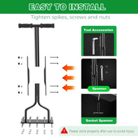 HKM-541395 Lawn Aerator with Iron Spikes for Soil Dethatching and Aeration