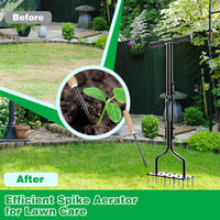 HKM-541395 Lawn Aerator with Iron Spikes for Soil Dethatching and Aeration