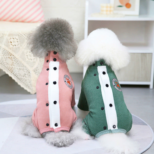 HKM-5415869 Warm and Cozy Winter Teddy Coat for Small Dogs with Adjustable Belly Protector and Reflective Safety Features