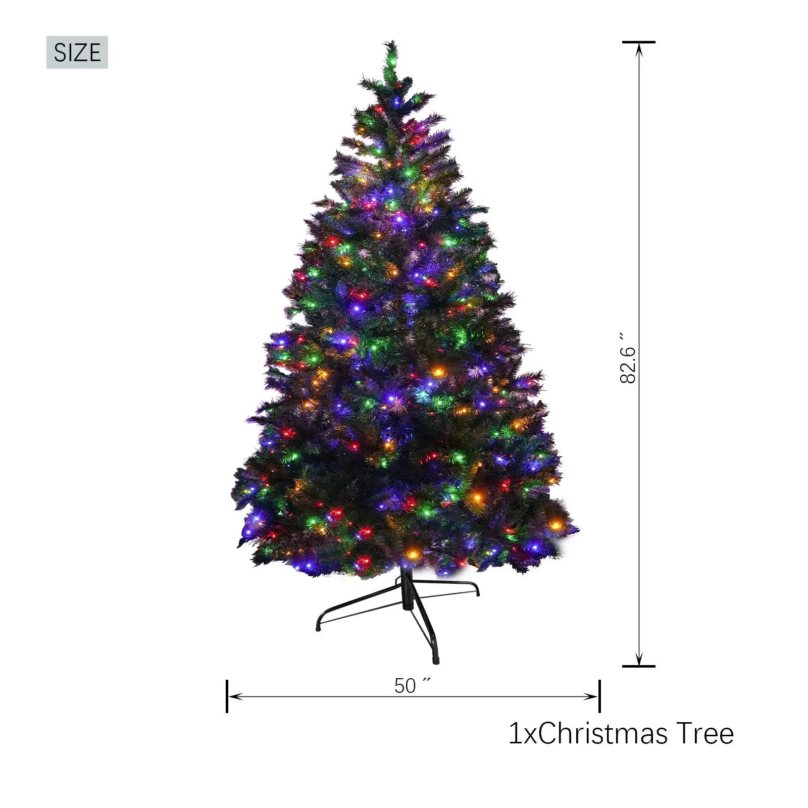 HKM-541651 7ft Mini Premium Christmas Tree with 450 Multicolor LED Lights and 11-Function Control, Made of PET Paper