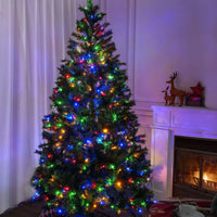 HKM-541651 7ft Mini Premium Christmas Tree with 450 Multicolor LED Lights and 11-Function Control, Made of PET Paper