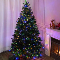 HKM-541651 7ft Mini Premium Christmas Tree with 450 Multicolor LED Lights and 11-Function Control, Made of PET Paper
