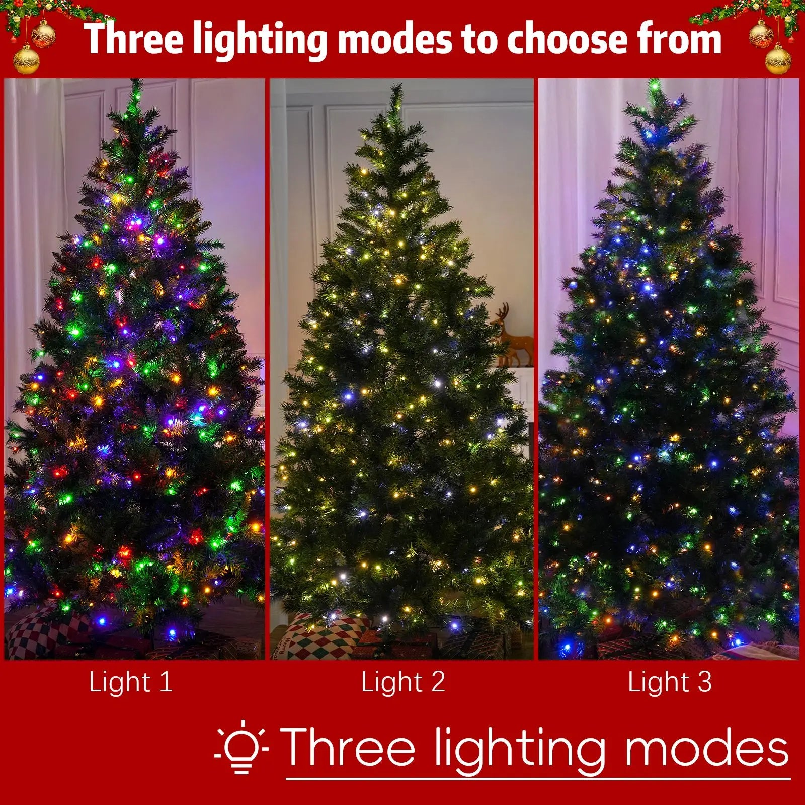 HKM-541651 7ft Mini Premium Christmas Tree with 450 Multicolor LED Lights and 11-Function Control, Made of PET Paper