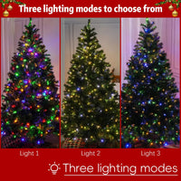 HKM-541651 7ft Mini Premium Christmas Tree with 450 Multicolor LED Lights and 11-Function Control, Made of PET Paper