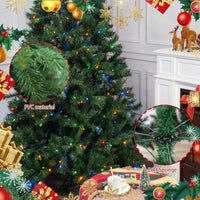 HKM-541651 7ft Mini Premium Christmas Tree with 450 Multicolor LED Lights and 11-Function Control, Made of PET Paper