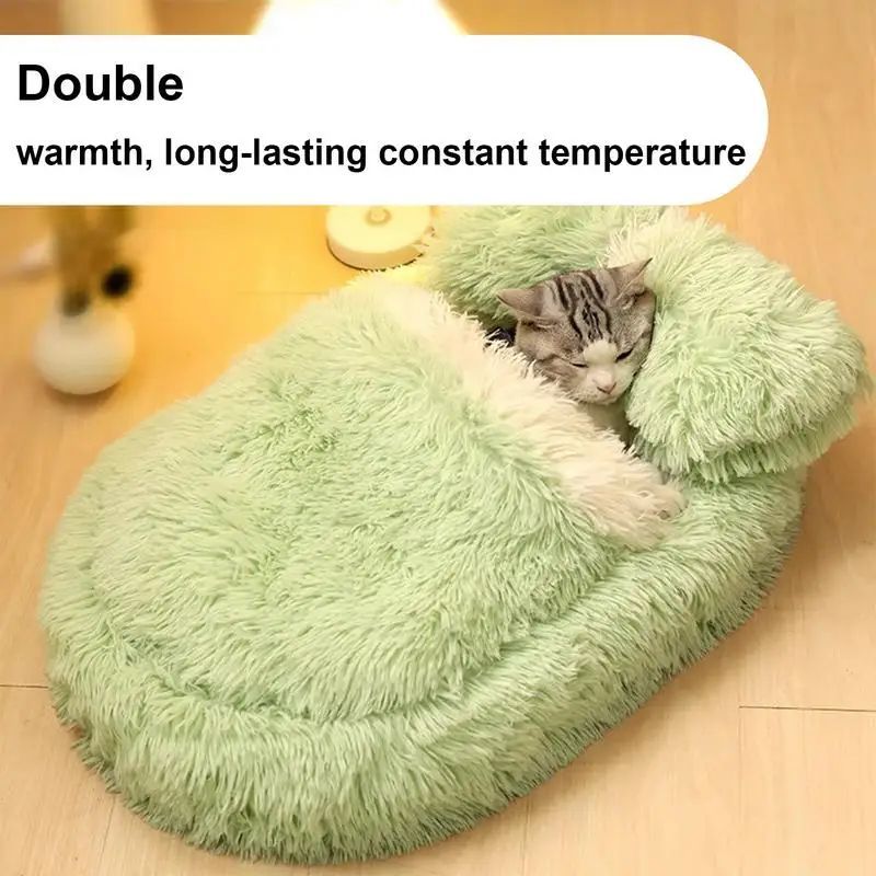 HKM-5417533 Cozy Anti-Slip Pet Nest Bed for Small Dogs and Cats - Perfect for Winter Comfort