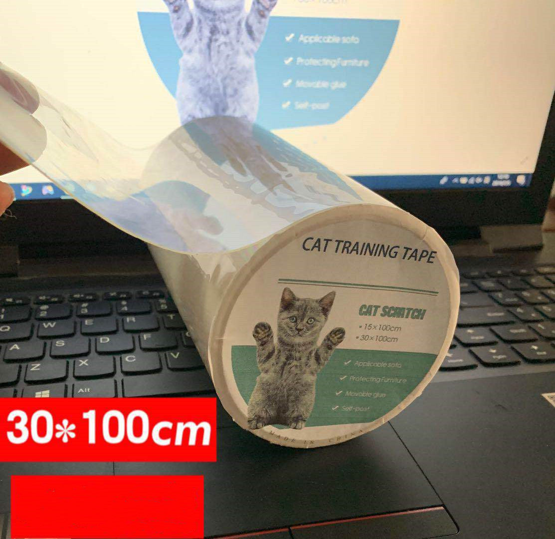 HKM-5417661 Transparent PVC Cat Scratch Stickers for Biting Fun - 15x100cm & 30x100cm Sizes Available