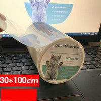 HKM-5417661 Transparent PVC Cat Scratch Stickers for Biting Fun - 15x100cm & 30x100cm Sizes Available
