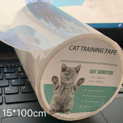 HKM-5417661 Transparent PVC Cat Scratch Stickers for Biting Fun - 15x100cm & 30x100cm Sizes Available