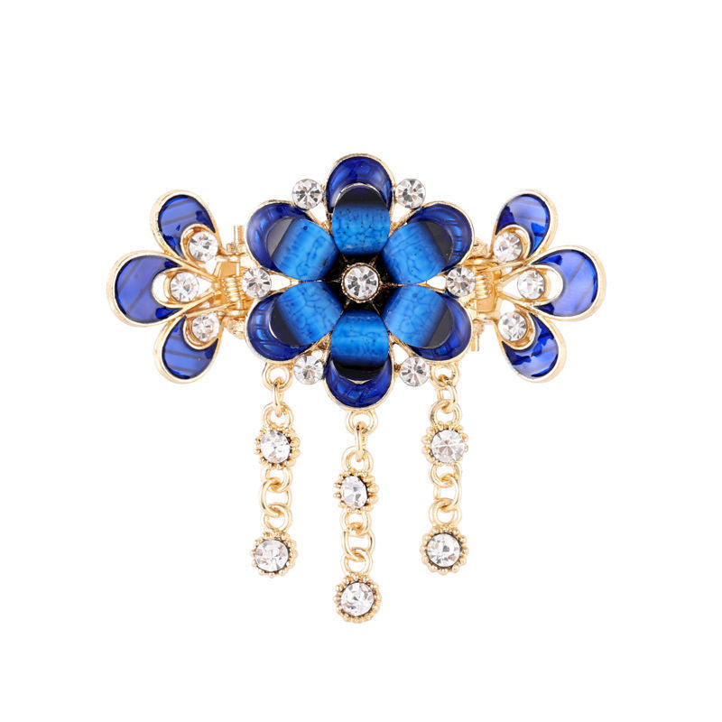 HKM-541779 Butterfly Shape Vintage Alloy Hair Clip with Artificial Crystal