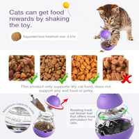 HKM-5420733 Interactive Cat Toy with Slow Food Dispenser, Teaser Wand, and Wobble Design for Indoor Cats