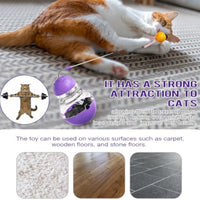 HKM-5420733 Interactive Cat Toy with Slow Food Dispenser, Teaser Wand, and Wobble Design for Indoor Cats