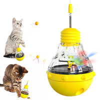 HKM-5420733 Interactive Cat Toy with Slow Food Dispenser, Teaser Wand, and Wobble Design for Indoor Cats