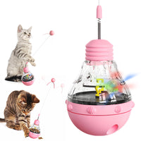 HKM-5420733 Interactive Cat Toy with Slow Food Dispenser, Teaser Wand, and Wobble Design for Indoor Cats