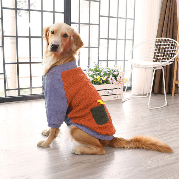 HKM-5421245 Warm Velvet-Lined Winter Coat for Golden Retrievers with Snap Closure