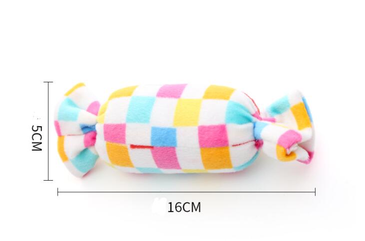 HKM-5422909 Candy Square Puzzle Dog Toy with Sound for Interactive Play and Dental Care