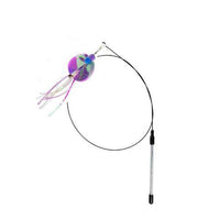 HKM-5424061 Insect Series Funny Cat Stick with Roll-Up Long Steel Wire Feathers