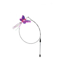 HKM-5424061 Insect Series Funny Cat Stick with Roll-Up Long Steel Wire Feathers
