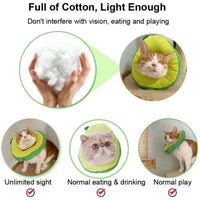 HKM-5424701 Soft Adjustable Pet Recovery Collar for Cats and Small Dogs ¨C Lemon Design E-Collar for Post-Surgery Care and Wound Healing