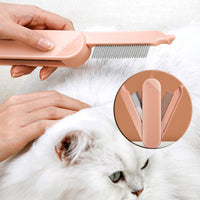 HKM-5424829 Dual-Teeth Pet Dematting Comb for Dogs and Cats - Ergonomic Non-Slip Handle for Easy Grooming