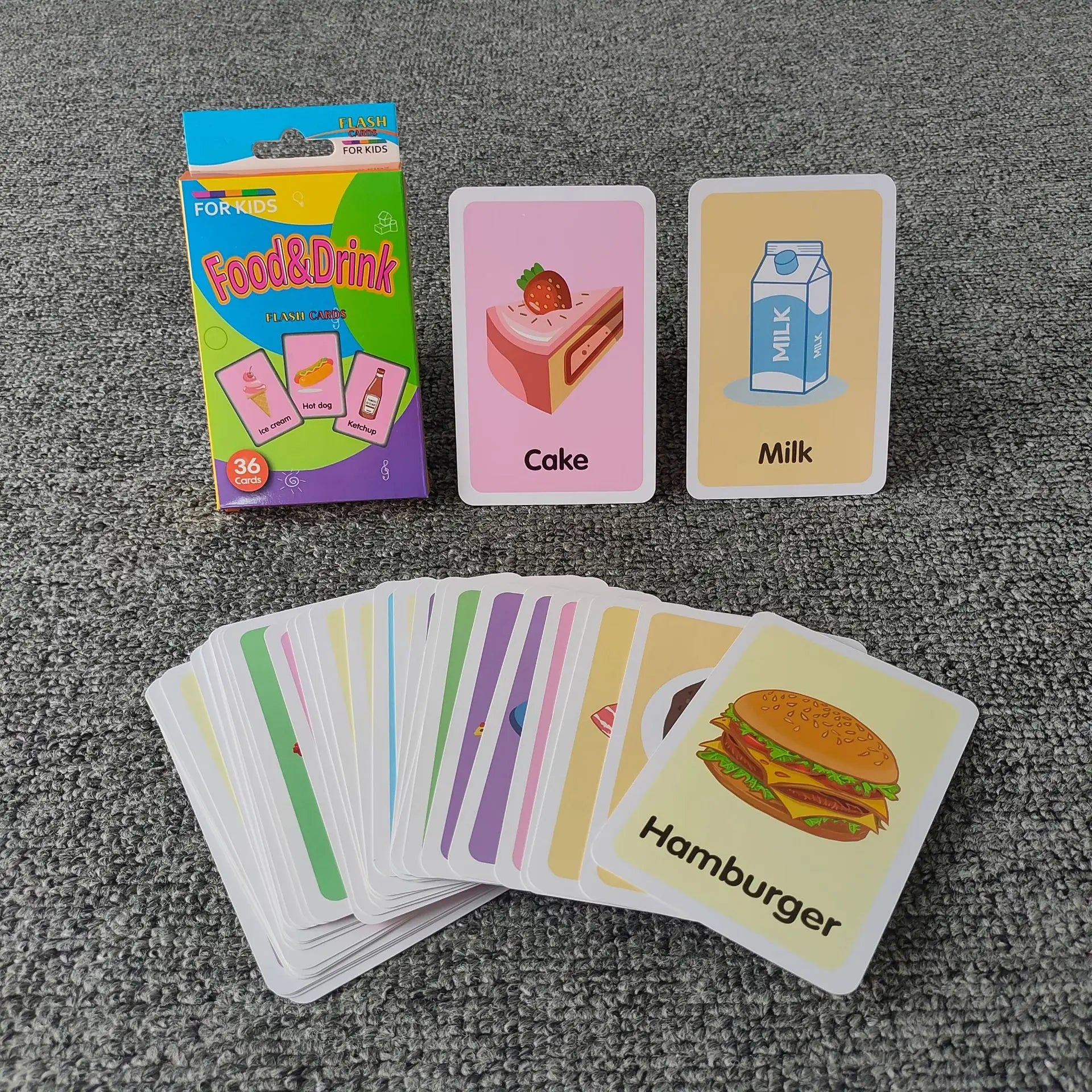 HKM-542483 Early Education Colour Flash Cards for Infant Cognitive Development and English Vocabulary Skills