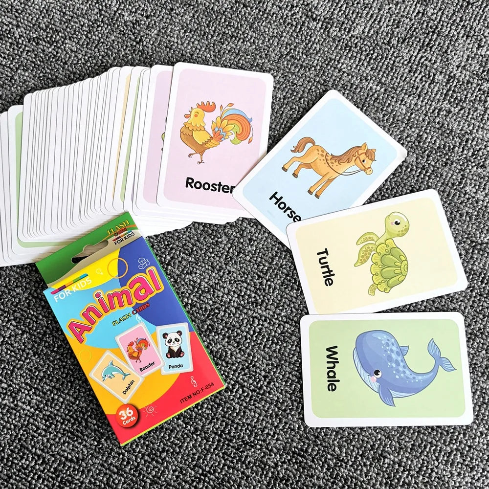 HKM-542483 Early Education Colour Flash Cards for Infant Cognitive Development and English Vocabulary Skills