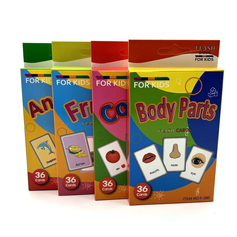 HKM-542483 Early Education Colour Flash Cards for Infant Cognitive Development and English Vocabulary Skills
