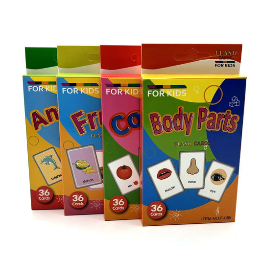 HKM-542483 Early Education Colour Flash Cards for Infant Cognitive Development and English Vocabulary Skills