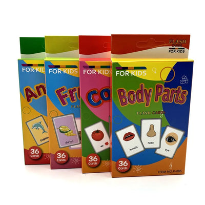 HKM-542483 Early Education Colour Flash Cards for Infant Cognitive Development and English Vocabulary Skills
