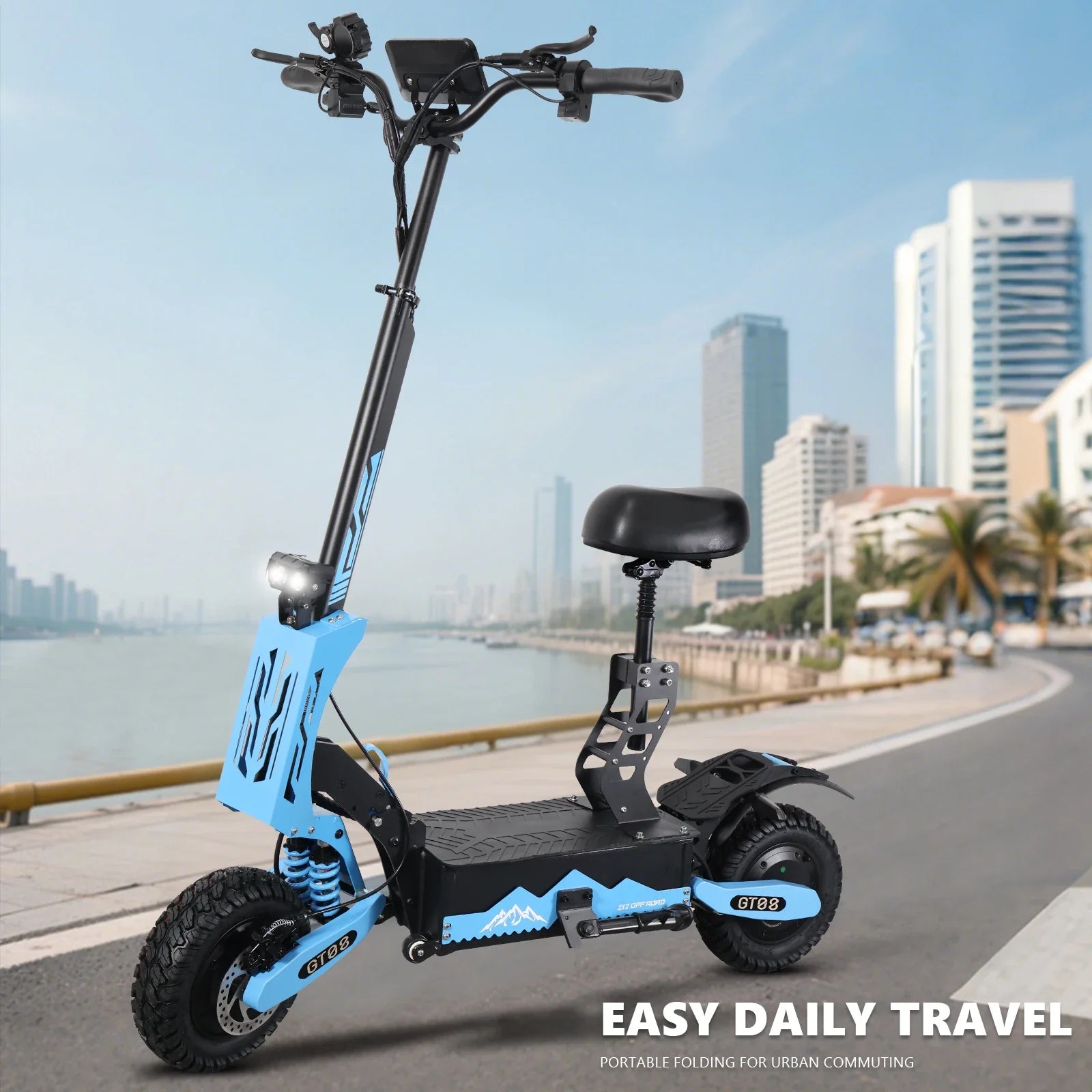 HKM-542547 Dual Motor GT08 5600W Off-Road Electric Scooter with Long Range and Fast Speed, 60-80km Distance, Waterproof Design