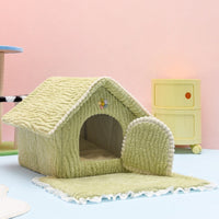 HKM-5427261 Four Seasons Universal Pet Bed with Electric Blanket ¨C Cozy Cloth Design in Pink and Green