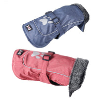 HKM-5427389 Waterproof and Warm Vest for Big Dogs in Blue and Red, Nylon with Thick Lamb Wool Lining, Sizes S to XXXL