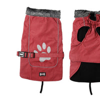 HKM-5427389 Waterproof and Warm Vest for Big Dogs in Blue and Red, Nylon with Thick Lamb Wool Lining, Sizes S to XXXL