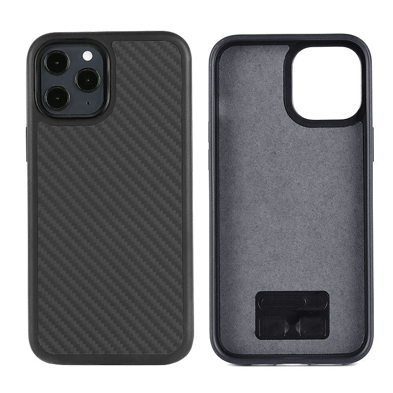 HKM-542739 Wooden Phone Case for iPhone 12 – TPU & Kevlar Back Cover in Solid Color